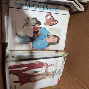 Box of 43 vintage and new patterns